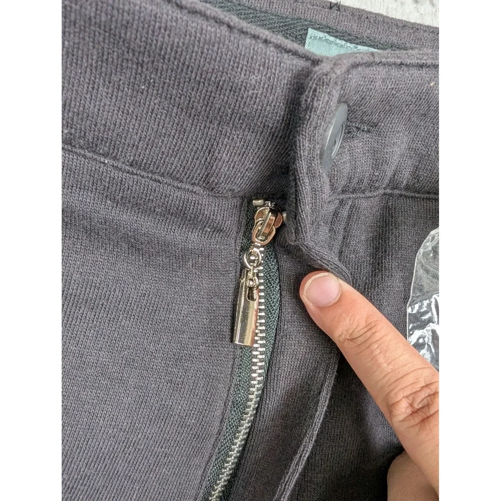 Gray Saks Fifth Avenue Shorts Mens XL Black Blue‎ Side Stripe Zip Fly Pocket